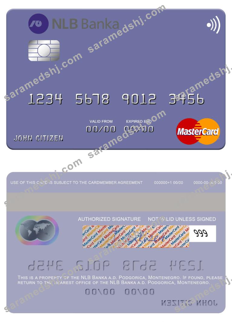 Montenegro NLB Banka a.d. Podgorica mastercard